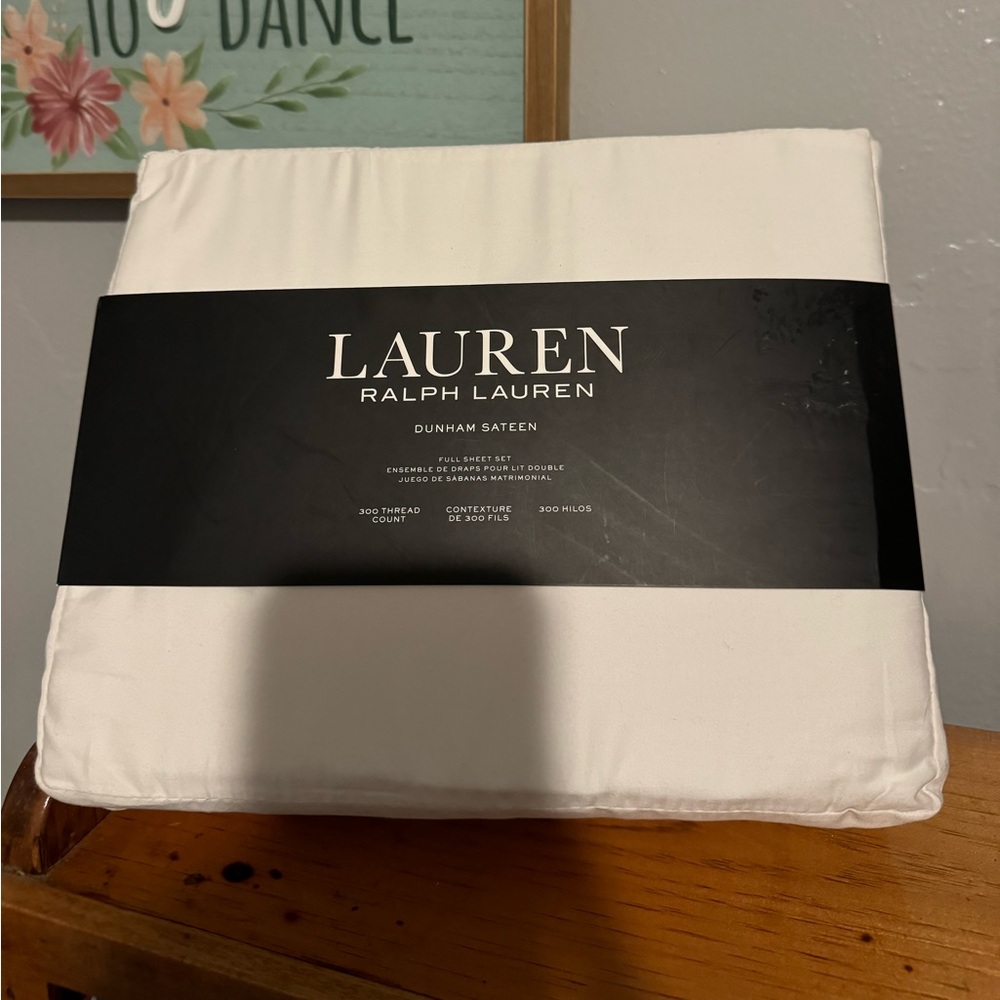 🎄 NEW Lauren Ralph Lauren White Full Sheet Set NWT 100% Cotton Christmas Gift